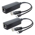 ANVISION 2 Paket 5V PoE Splitter, 48V ila 5V 2.4A Adaptör Mikro USB Fişli, IEEE 802.3af Uyumlu, IP Kamera, Tabletler, Dropcam veya Raspberry Pi ve Daha Fazlası için, AV-PS05-1