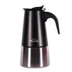 Any Morning FE001-6 300 ml Paslanmaz Çelik Indüksiyonlu Siyah Espresso Kahve Makinesi