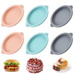 Anyasen 6 Adet Yumurta Kalıbı Sıcak Hava Fritözü, Silikon Pişirme Kalıbı, Yuvarlak, Tekrar Kullanılabilir, Fırında Yumurta, Ekmek, Kek, Muffin, Burger Ekmeği için