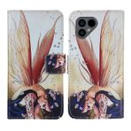 Anybird PU Flip Folio Deri Kılıf TPU Silikon Fairphone 4 6.3 inç Kitap Cüzdan İş Telefonu Koruma Koruyucu Koruyucu Kapak Cilt Kılıfı Etui (Kanat Kız)