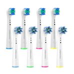 AnytoY Oral B Elektrikli Diş Fırçası Çapraz Hareketli ve Hassas Temiz, Braun OralB 7000/Pro 1000/9600/5000/3000/8000, 4 Çapraz Temizleme ve 4 Hassas Temizlik ile Uyumlu 8 Diş Fırçası Başlığı