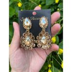 Anze Gold Kristal Taşlı Gelin Küpesi