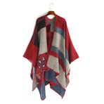 Anze Kaşmir sonbahar kış sıcak eşarp Pashmina şal ve sarar eşarp kadınlar için iplik püskül şal örme şal panço bayanlar, Leopar Şarap Kırmızısı, 160 x 135 cm