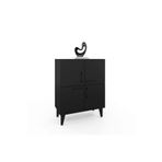 Anzera Lego Siyah 70x37x82 cm Çok Amaçlı Dolap