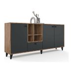 Anzera Opus 178×35×81 cm Atlantik Çam Antrasit Konsol Mobilya