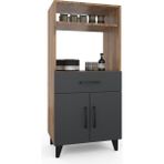 Anzera Şile Mutfak Dolabı (Çok Amaçlı Dolap) - Atlantik Çam - Antrasit - 130 cm