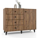 Anzera Tokyo Modern Şifonyer 4 Çekmeceli 121 cm Suntalam Malzeme ile Şık Tasarım - Atlantik Çam