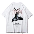 Aobiono Erkek Kadın Gotik Y2K Tişört Vintage Tişörtler Grunge Emo Alt Büyük Boy Düşen Melek Grafik Gotik Sokak Giyim 2000'ler Bol, Wh1, M