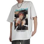 Aobiono Erkek Kadın Y2K Büyük Boy Tişörtler Vintage Grafik Tişörtler Gotik Streetwear Old School Grunge Emo Alt Hip Hop Urban, Beyaz, S