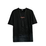 Aobiono Erkek Kadın Y2K Grafik Tişörtler Vintage Preppy Estetik Emo Sokak Giyim 2000'ler Ülke Boyama Kısa Kollu Üstler, Siyah, 3XL