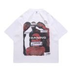 Aobiono Erkek Kadın Y2K Grunge Tişört Büyük Boy Emo Tee Vintage Punk Streetwear Dark Academia Cyberpunk Gotik Grafik Alt Üst, Beyaz, M