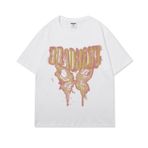 Aobiono Erkek Kadın Y2K Kelebek Tişört Büyük Boy Vintage Grafik Tee Streetwear Bol Üst Hip Hop Koyu Akademi Eski Okul, Beyaz, L
