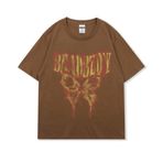 Aobiono Erkek Kadın Y2K Kelebek Tişört Büyük Boy Vintage Grafik Tee Streetwear Bol Üst Hip Hop Koyu Akademi Eski Okul, Kahve, XL