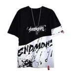 Aobiono Erkek Kadın Y2K Tişört Sokak Giyim Üniseks Vintage Tişört Grunge Grafik Kısa Kollu Üst Harajuku Retro Emo Alt Teknoloji Giyim, Siyah, M