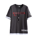 Aobiono Erkek Kadın Y2K Tişört Sokak Giyim Üniseks Vintage Tişört Grunge Grafik Kısa Kollu Üst Techwear Harajuku Retro Emo Alt, Gri, M