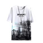 Aobiono Erkek Kadın Y2K Tişört Vintage Tişört Grafik Gotik Trend Grunge Sokak Giyim Estetik Emo Alt Teknoloji Dark Academia, Beyaz, L