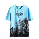 Aobiono Erkek Kadın Y2K Tişört Vintage Tişört Grafik Gotik Trend Grunge Sokak Giyim Estetik Emo Alt Teknoloji Dark Academia, Mavi, 5XL