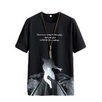 Aobiono Erkekler Kadınlar Y2K Tişörtler Tees Grafik Tiki Vintage Estetik Grunge Streetwear 2000'ler Yaz Atletik Spor Casual, Siyah, L