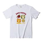 Aobiono Kadın Erkek Preppy Tişörtler Y2K Vintage Tişörtler Anime Happy Peace Grafik Kawaii Sevimli Estetik Genç Üstleri Komik Yaratıcı, Beyaz, XXL