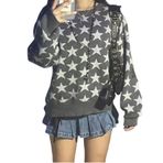 Aobiono Kadın Kız Y2K Yıldız Kapüşonlu Harajuku Peri Grunge Alt Emo Gotik Kore Sevimli Estetik Koyu Akademi E-kız 90'lar Preppy, Gri, L