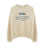Aobiono Kadın Preppy Sweatshirt Kapüşonlu Üst Şık Kore Estetik Hafif Akademi Chill Softie Basit Harajuku Büyük Beden Günlük, Bej, Tek Beden