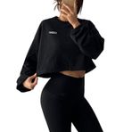 Aobiono Kadın Y2K Göbeği Açık Üst Kore Göbeği Açık Kapüşonlu Sweatshirt Kız Harajuku Dans Hazırlık Açık Akademi Sonbahar Estetik Grunge, Siyah, Tek Beden