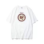 Aobiono Preppy FA CAI Y2K Çin Vintage Mahjong Kanton Emo Beyaz Cai Unisex T-shirt