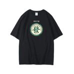 Aobiono Preppy FA CAI Y2K Çin Vintage Mahjong Kanton Emo Siyah Fa Unisex T-shirt