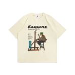 Aobiono Vintage Preppy Y2K Grunge Emo 2000'ler Bol Bej Unisex T-shirt