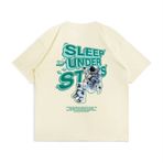 Aobiono Vintage Preppy Y2K Sokak Giyim Bej Unisex T-shirt