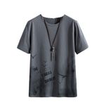 Aobiono Vintage Y2K Grunge Streetwear 2000'ler Unisex Gri T-shirt