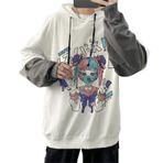 Aobiono Y2K Anime Harajuku Emo Grunge Alt Japon Academia Punk Kawaii Beyaz C Unisex Hoodie