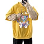 Aobiono Y2K Anime Harajuku Emo Grunge Alt Japon Academia Punk Kawaii Koyu Sarı B Unisex Hoodie