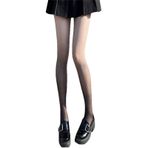 Aobiono Y2K Cosplay Grunge Emo Siyah Gri Dantel Kadın Külotlu Çorap