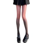 Aobiono Y2K Cosplay Grunge Emo Siyah Kırmızı Dantel Kadın Külotlu Çorap