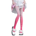 Aobiono Y2K Fishnet Degrade Cosplay Grunge Kawaii Kırmızı Dantel Kadın Külotlu Çorap