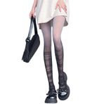 Aobiono Y2K Fishnet Degrade Cosplay Grunge Kawaii Siyah Dantel Kadın Külotlu Çorap