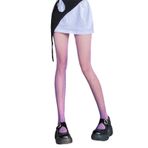Aobiono Y2K Glitter Degrade Cosplay Mor Kadın Külotlu Çorap