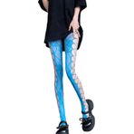 Aobiono Y2K Mavi Grunge Kawaii Şeffaf Dantel Kadın Külotlu Çorap