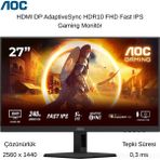 Aoc 27" 0.3 Ms 2k Pivot IPS 260 Hz Oyuncu Monitörü - 27 inç