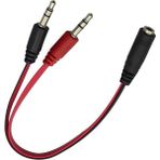 Aogo 2 Erkek 1 Dişi 3.5mm Kulaklık Mikrofon Ayırıcı Pc Dizüstü Mic Audio Y Splitter Kablosu Headset