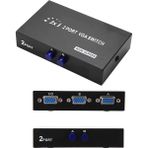 Aogo 2 Port VGA Switch 2 Kasa 1 Monitör VGA Seçici VGA Giriş Çoklayıcı 2 Giriş 1 Çıkış 15 Pin VGA - Siyah
