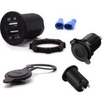 Aogo 2 USB Şarj Soketi Su Geçirmez 12 Volt Tekne Araba Motorsiklet Uyumlu Güç Çıkışı 1A - 2.1A