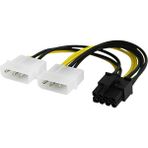 Aogo 8 Pin Ekran Kartı Güç Kablosu 2x4 Pinli Molex - 8-Pin Pcıe Güç Kablosu 8 Pin Molex