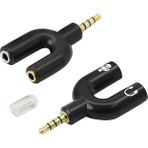 Aogo Kulaklık Mikrofon Birleştirici Aparat 3.5mm Erkek 2x3.5mm Dişi Kulaklık Mic Audio Y Splitter Headphone
