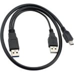 Aogo Mini USB Y Kablo 5 Pin Harici HDD Kablosu USB 2.0 5pin Mini Y Kablo