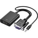 Aogo VGA HDMI Aktif Dönüştürücü VGA To HDMI Kablolu VGA Erkek HDMI Dişi VGA In HDMI Out Converter