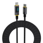 Aohi Magline 140W Type-C to Type-C 1.2 mt PD 3.1 480 MBPS Led Ekranlı Naylon Örgülü Süper Hızlı Şarj ve Data Kablosu