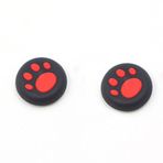 AOKADUTE Silikon Başparmak Kavrama Kapağı Thumbstick Joystick Sony PS3 PS4 PS2 Xbox One Xbox 360 Xbox One X S PS4 Pro İnce Kedi Baskı (2 ADET Kırmızı)