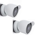 Aokicase 2 Pack of 2 Silicone Protective Cover for Google Nest Cam Outdoor/Indoor, Including Rain Protection, Mounting without Drilling (Google Nest, White)